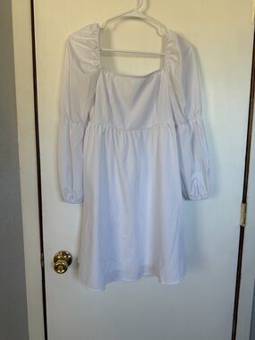 White Smocked Strapless Mini Dress